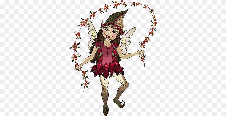 Pixie Flower Garland Sticker Fairy, Person, Book, Comics, Publication Png Image