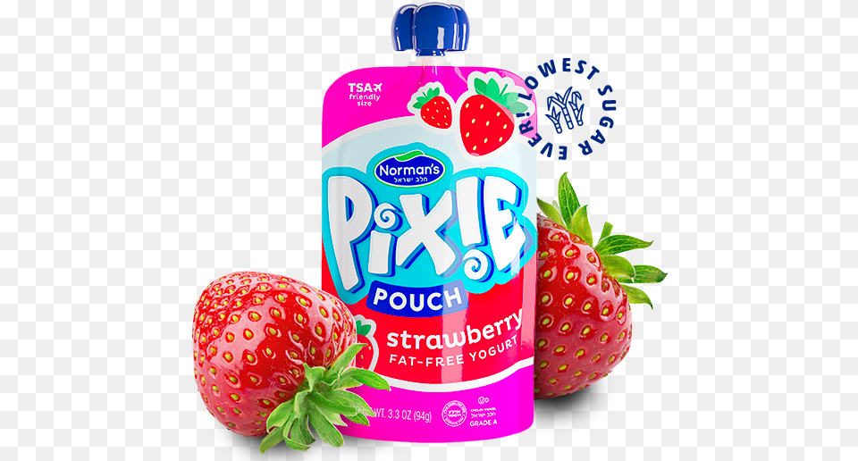 Pixie Pouch Yogurt, Berry, Produce, Plant, Strawberry Png Image