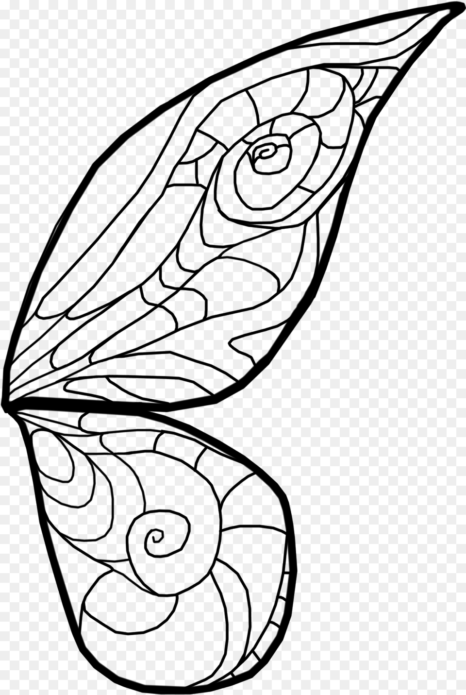 Pixie Wings Clipart Black And White, Gray Png