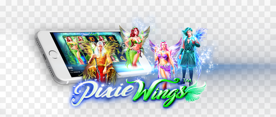 Pixie Wings Slots Game Logo Illustration, Adult, Female, Person, Woman Free Transparent Png