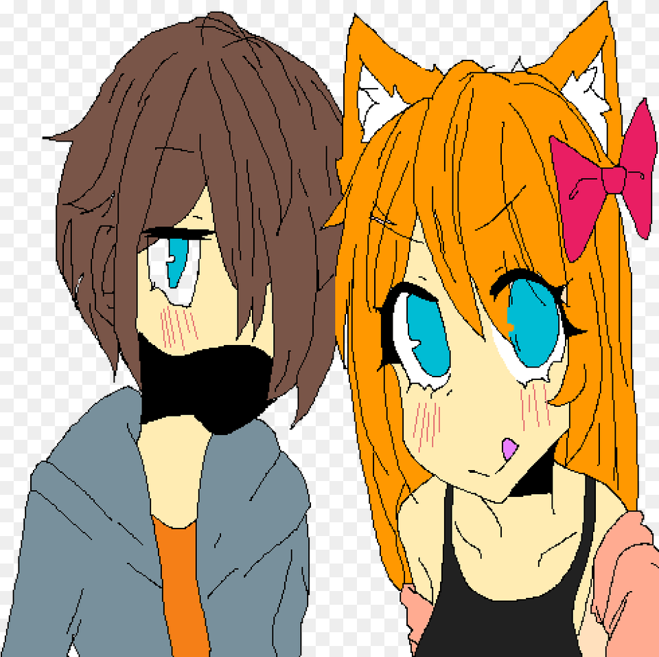 Pixilart Anime Couple By Ajwarrior Cartoon, Publication, Book, Comics, Person Png