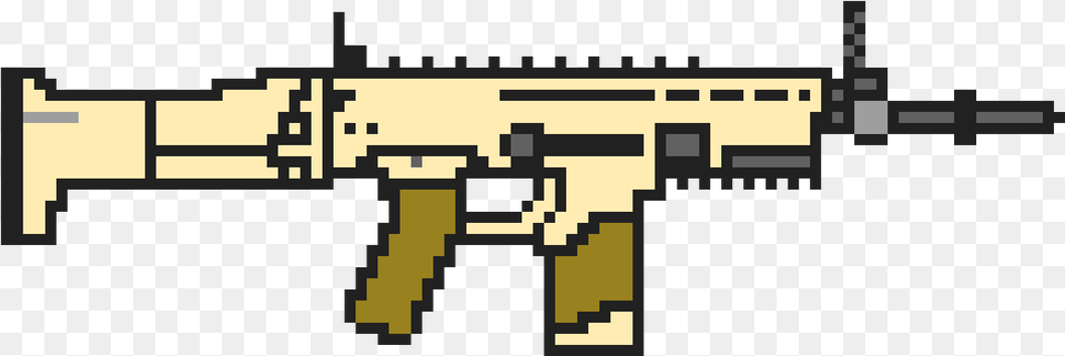 Pixilart Assault Rifle, Firearm, Gun, Weapon, Machine Gun Png