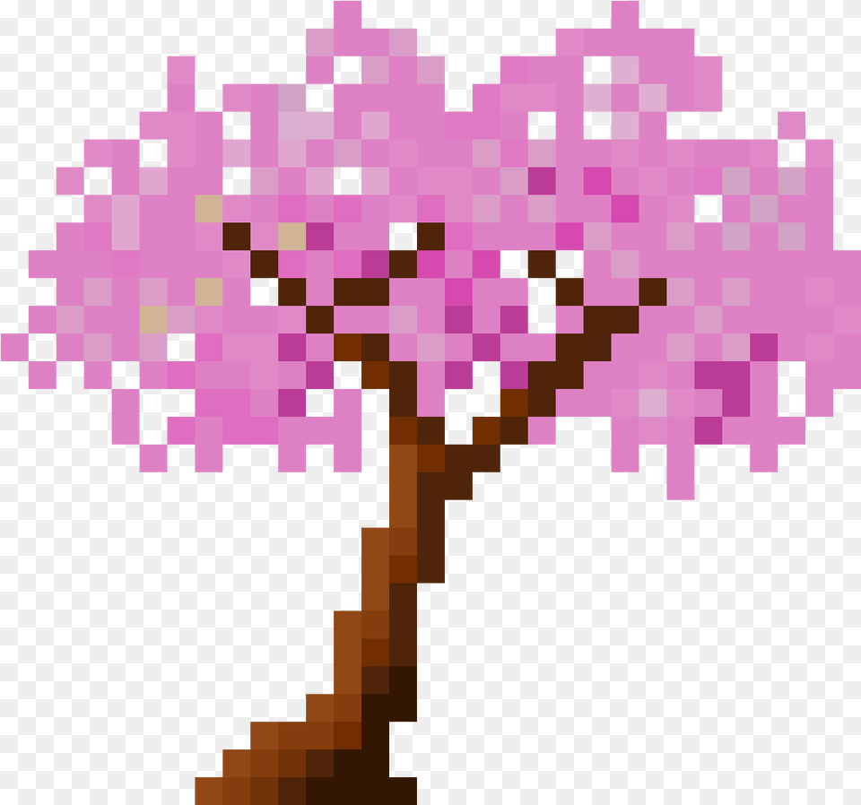 Pixilart Cherry Blossom Tree By Lostaiame Discovery Green, Flower, Plant, Purple, Scoreboard Png Image
