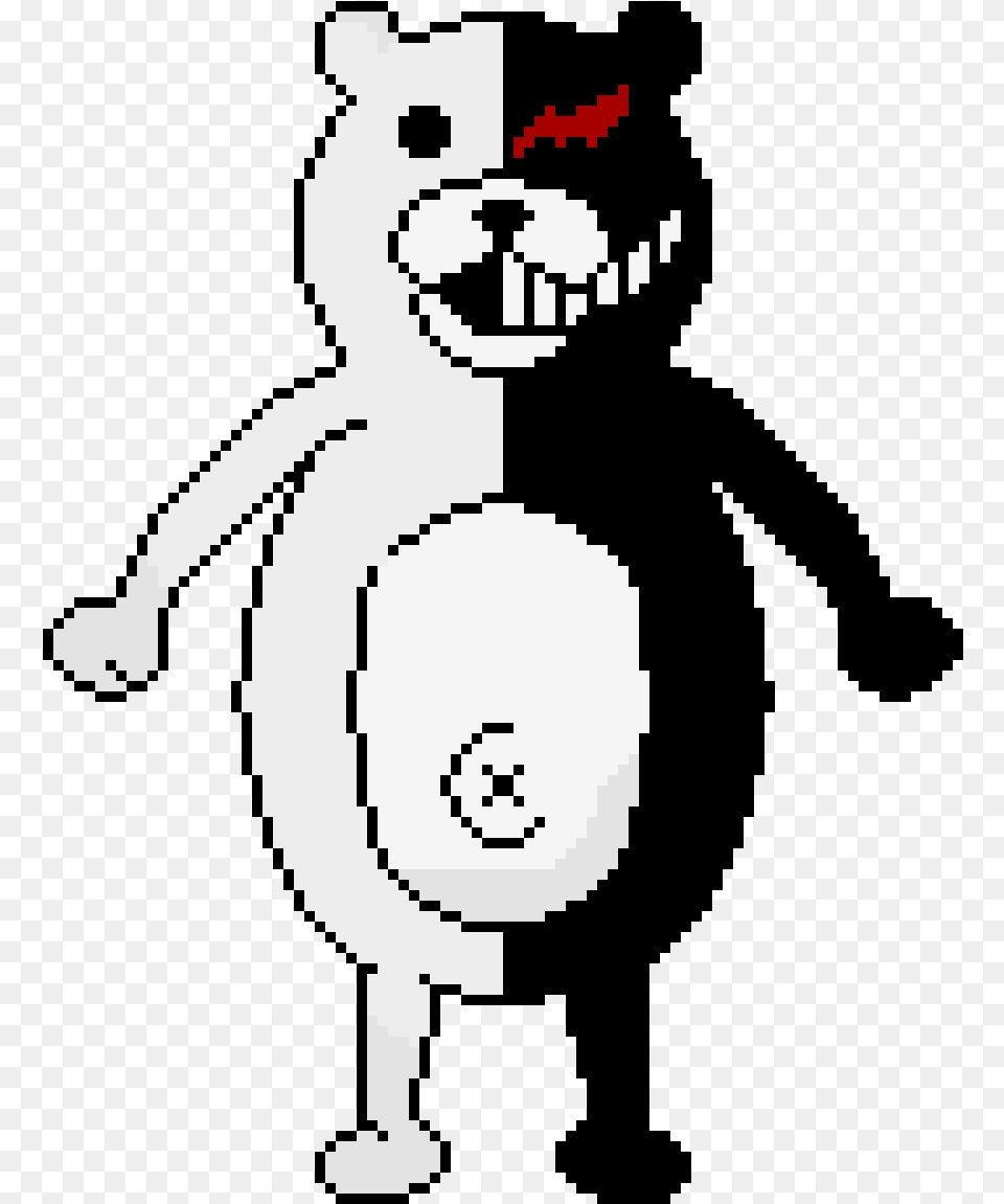 Pixilart Dangan Monokuma By Rainblossom Penguin, Baby, Person, Qr Code, Face Png