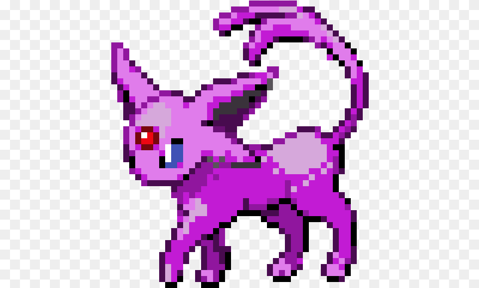 Pixilart Espeon By Anonymous Espeon Sprite, Purple, Person, Animal, Cat Free Png Download