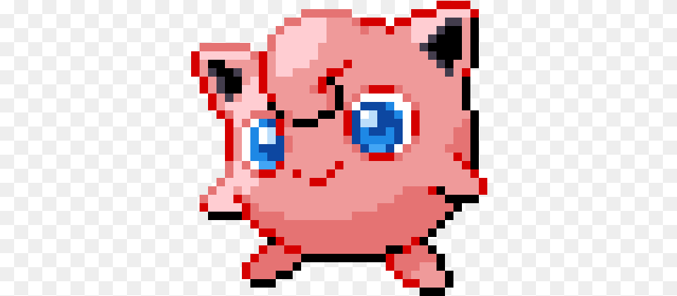 Pixilart Jigglypuff By Epickidthethird Jigglypuff Sprite, Qr Code, Piggy Bank, Scoreboard Free Png Download