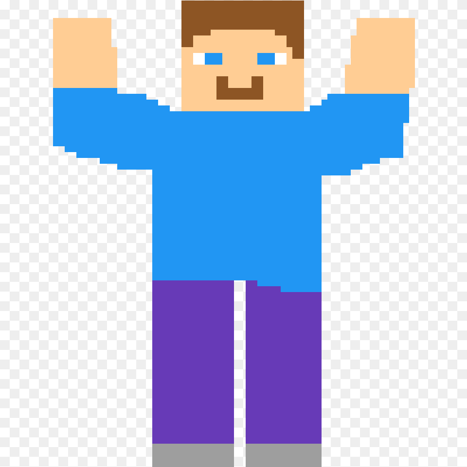 Pixilart Minecraft Steve, Clothing, Long Sleeve, Sleeve Free Png Download