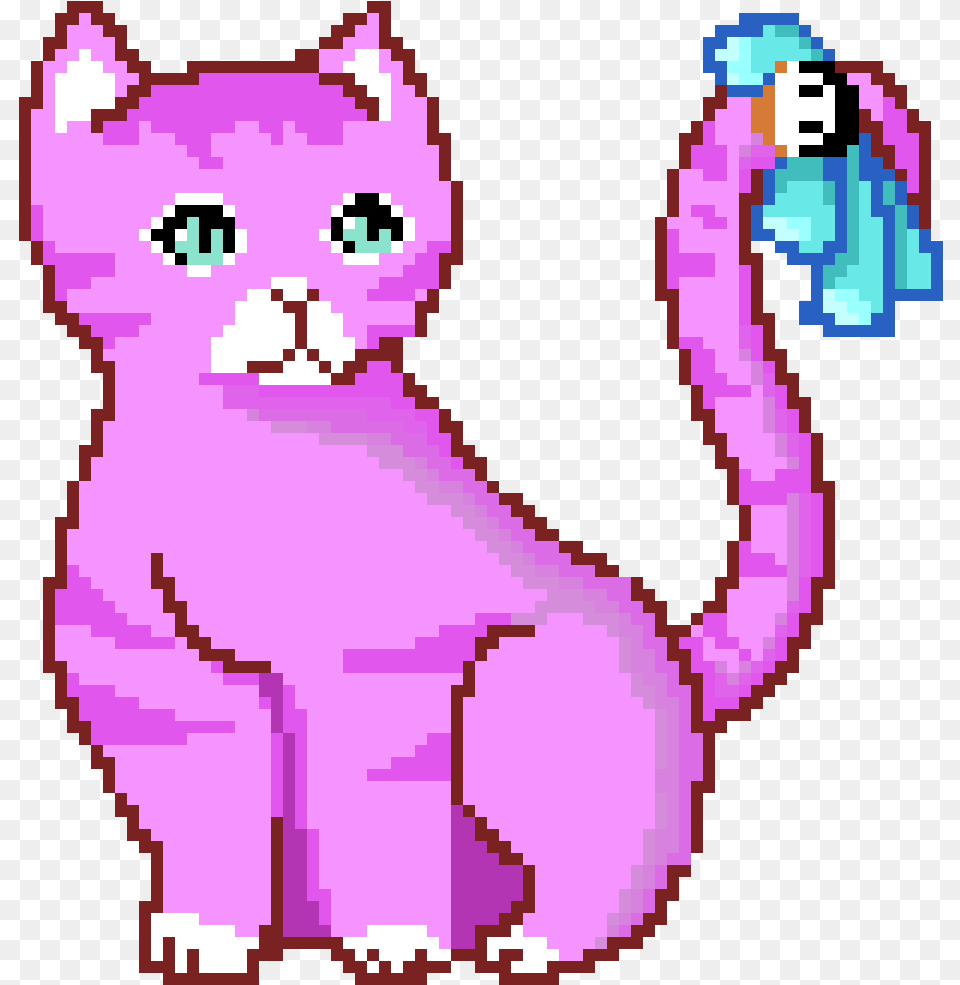 Pixilart Pink Pixel Cat By Anonymous Soft, Baby, Person, Animal, Mammal Free Transparent Png