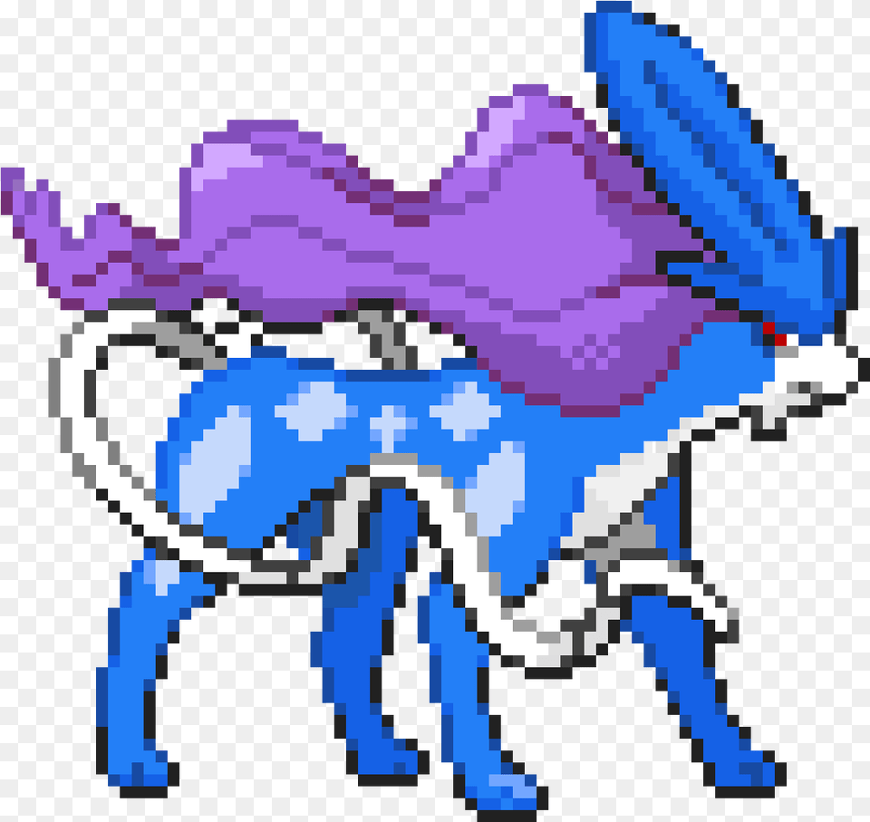 Pixilart Pixel Art Pokemon Suicune, Purple Free Png