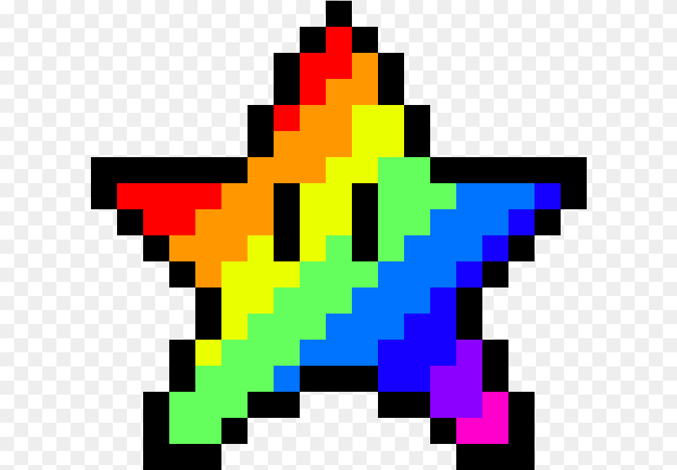 Pixilart Rainbow Star Mario, First Aid, Lighting Free Transparent Png