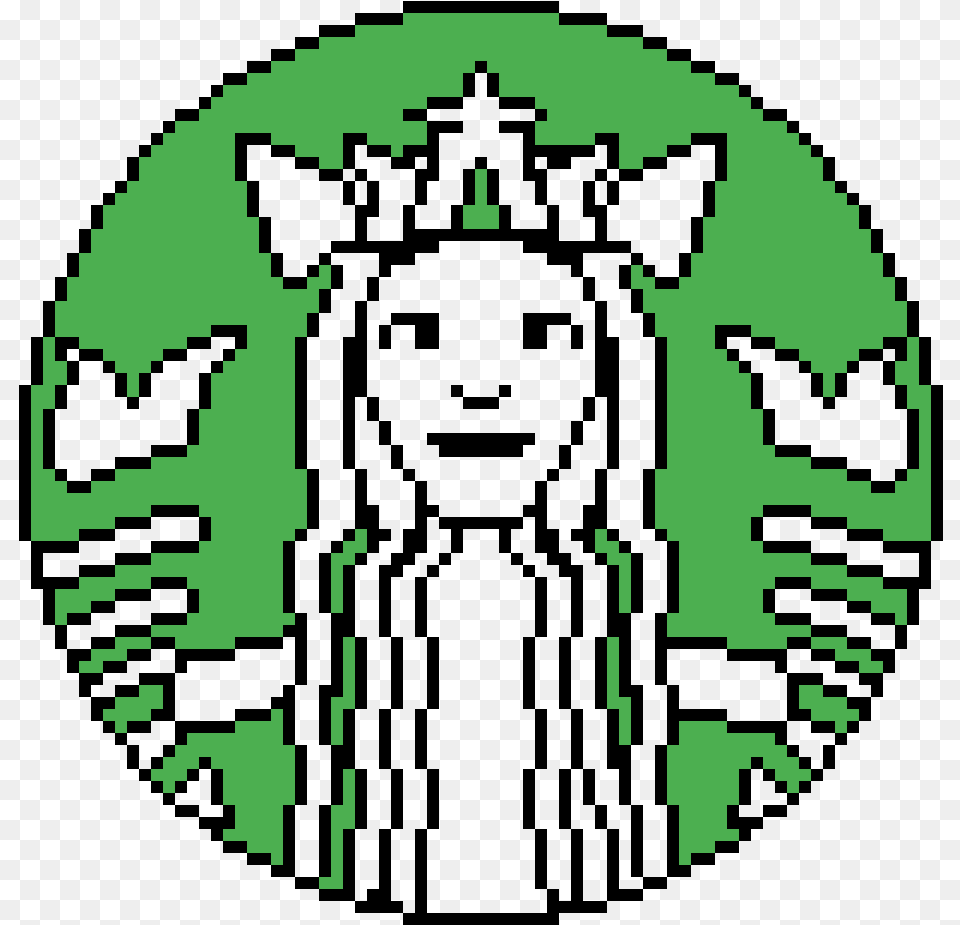 Pixilart Really Bad Starbucks Logo By Tryingstuffout Circle, Green, Face, Head, Person Png