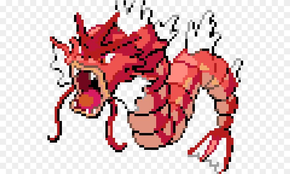 Pixilart Shiny Gyarados By Artdrawpixels13 Gyarados Pokemon Pixel Art, Food, Seafood, Animal, Sea Life Png Image