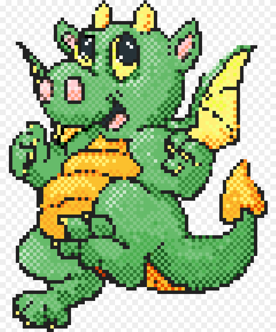 Pixilart Tiny Green Dragon By Letiche Fictional Character, Electronics, Hardware Free Png Download