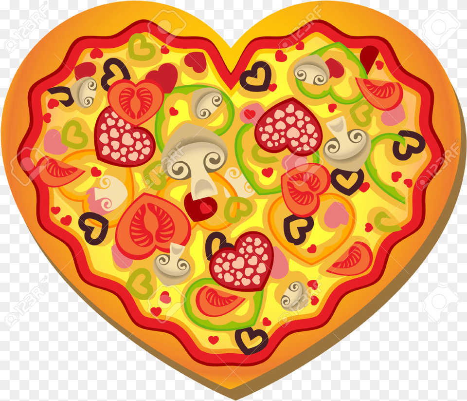 Pizza Alfa Img Showing Gt Valentine Heart Clip Art Heart Shaped Pizza Clipart, Food, Face, Head, Person Free Png Download