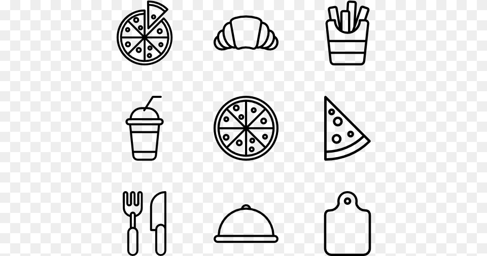 Pizza Back To School Icons, Gray Png Image