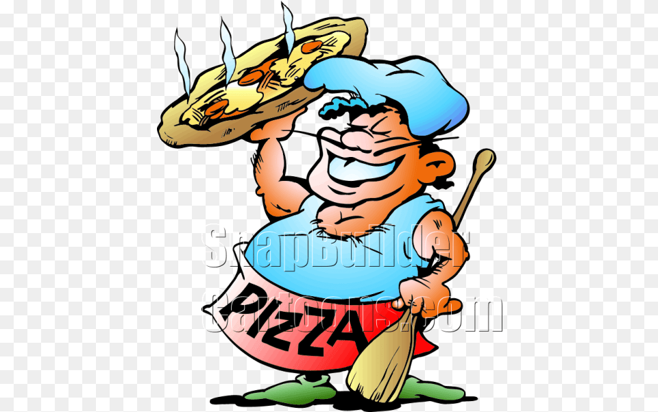 Pizza Baker Holding Pizza Pie Pizza Baker Comic, Baby, Person, Face, Head Png
