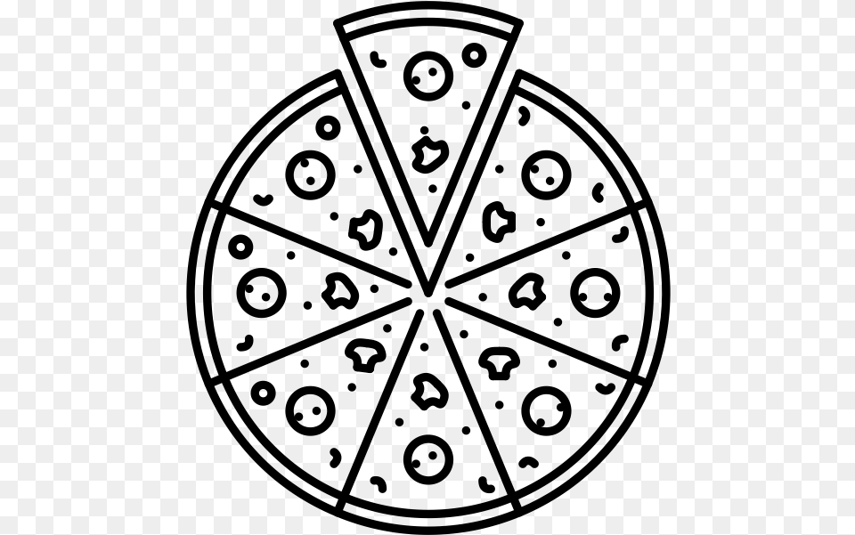 Pizza Black And White, Gray Free Png Download