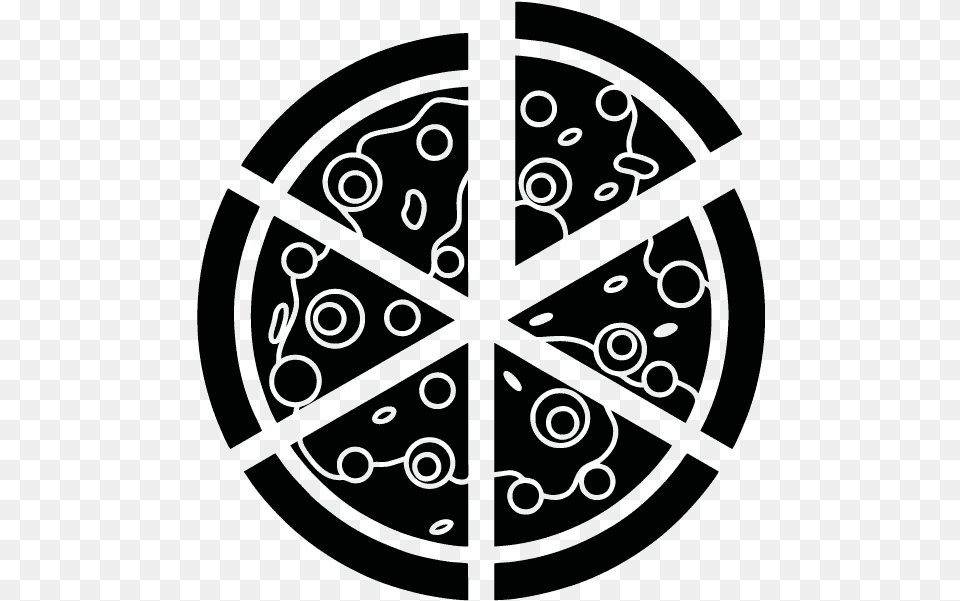 Pizza Black And White Pizza Black Amp White, Machine, Wheel, Cross, Symbol Free Png