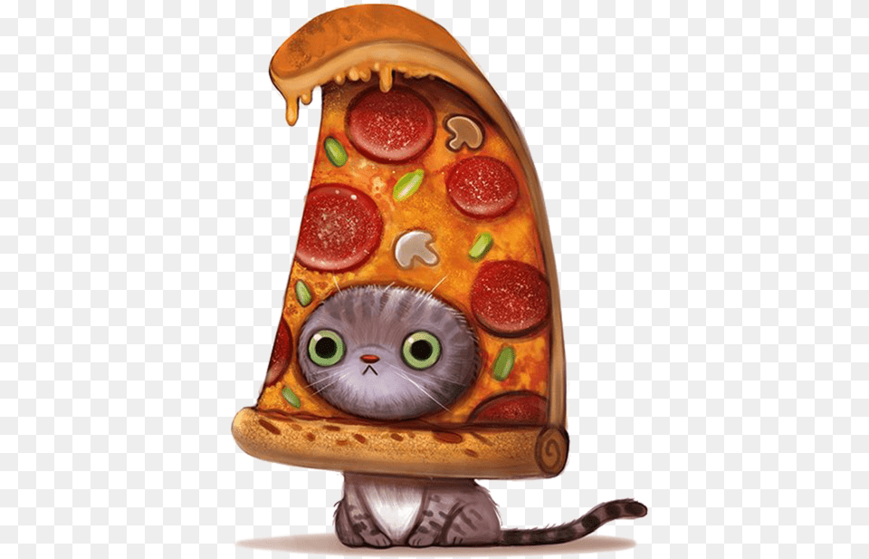Pizza Cat Kittens Kitty Paw, Food, Ketchup, Animal, Mammal Free Png