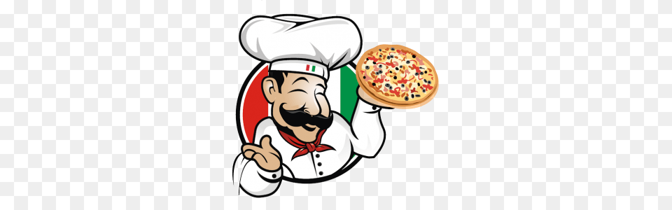 Pizza Chef Clipart, Face, Head, Person, Food Free Png Download