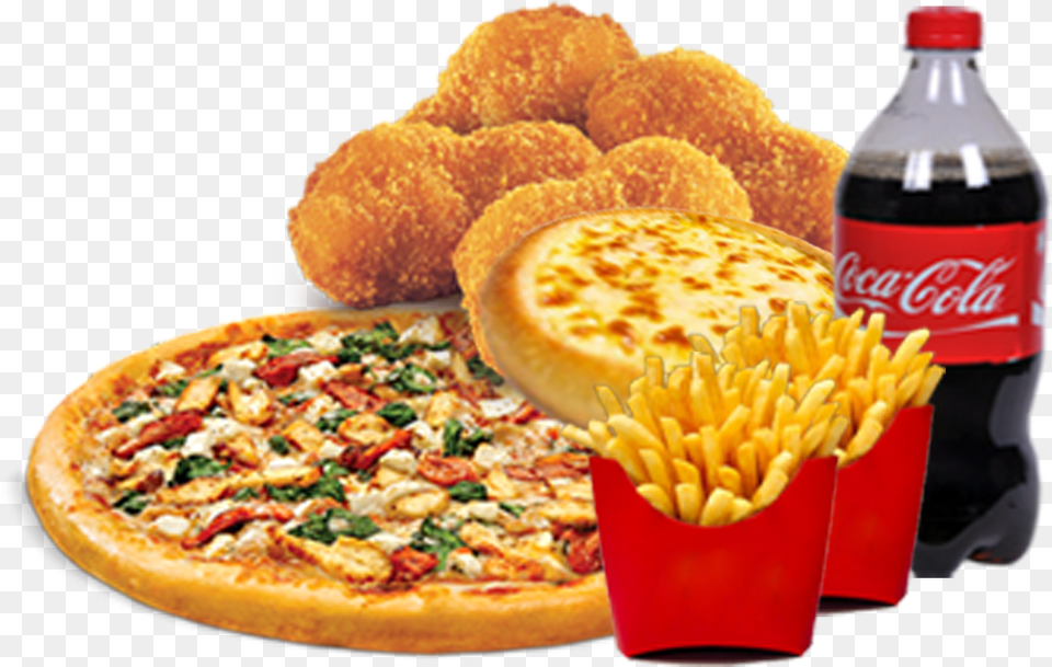 Pizza Chips And Drinks Pizza With Cold Drink, Food, Lunch, Meal, Bread Free Png Download