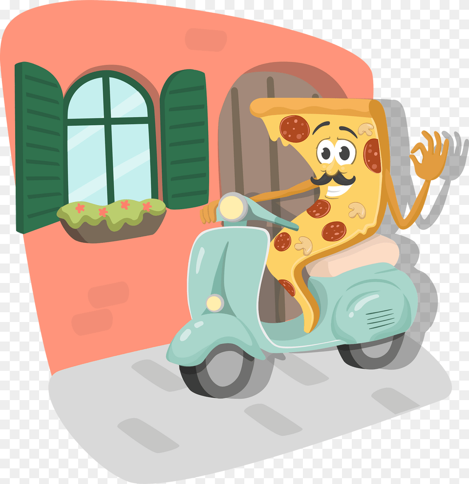 Pizza Clipart, Vehicle, Transportation, Scooter, Bulldozer Free Png