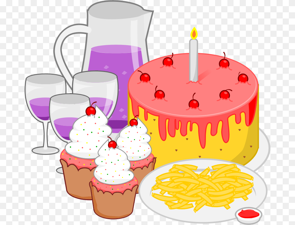 Pizza Clipart Celebration Party Food Clipart, Icing, Cream, Dessert, Cake Free Png Download