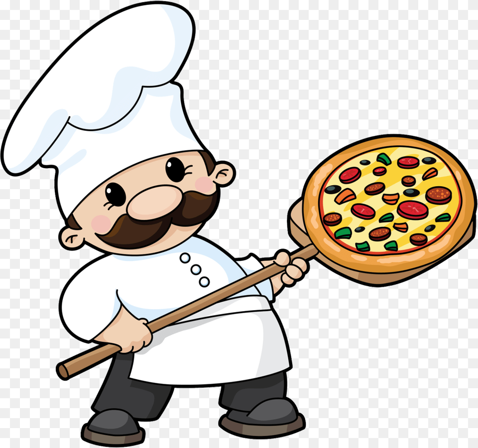 Pizza Clipart Parlor For And Use In Transparent Pizza Chef Clipart, Person, People, Cutlery, Food Png Image