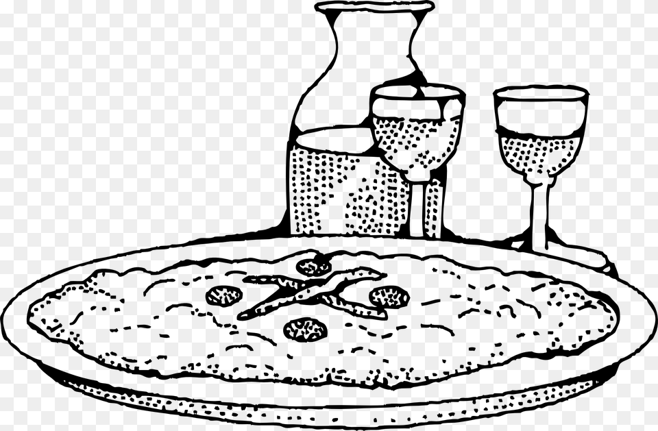 Pizza Clipart Schwarz Wei Pizza And Wine Clipart, Gray Png Image