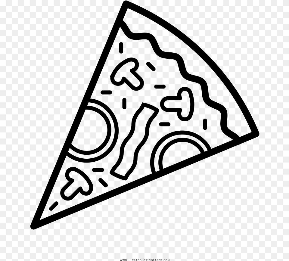 Pizza Coloring, Gray Free Transparent Png