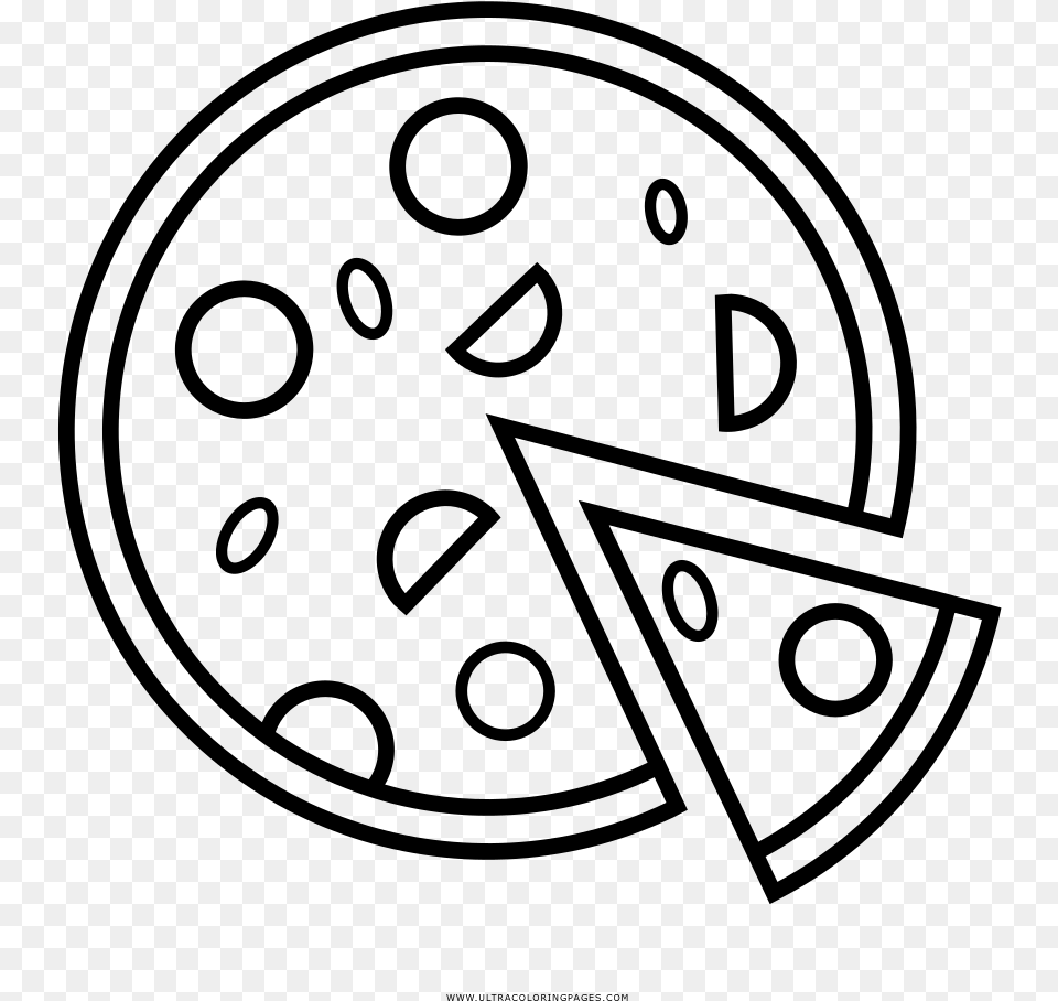 Pizza Coloring, Gray Png