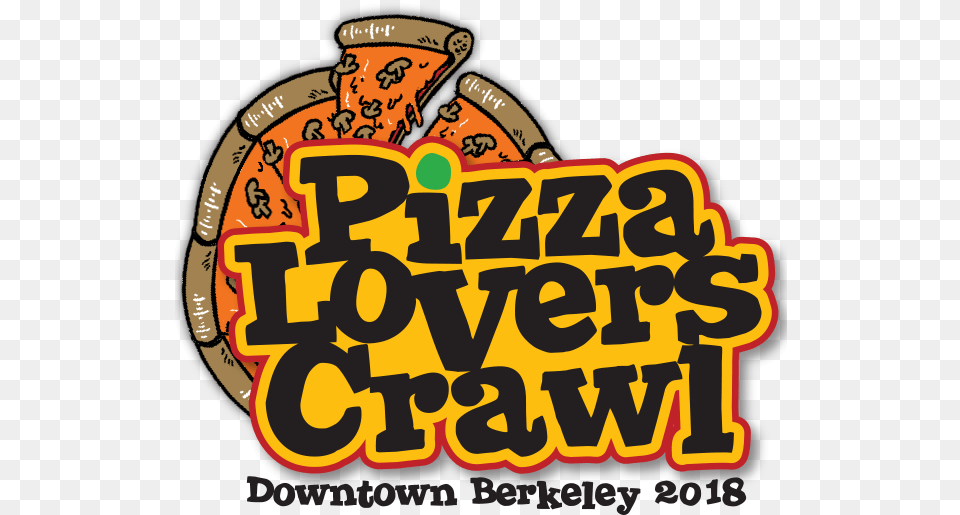 Pizza Crawl Logo On Clear Download Diverhotel, Sticker, Text, Bulldozer, Machine Png