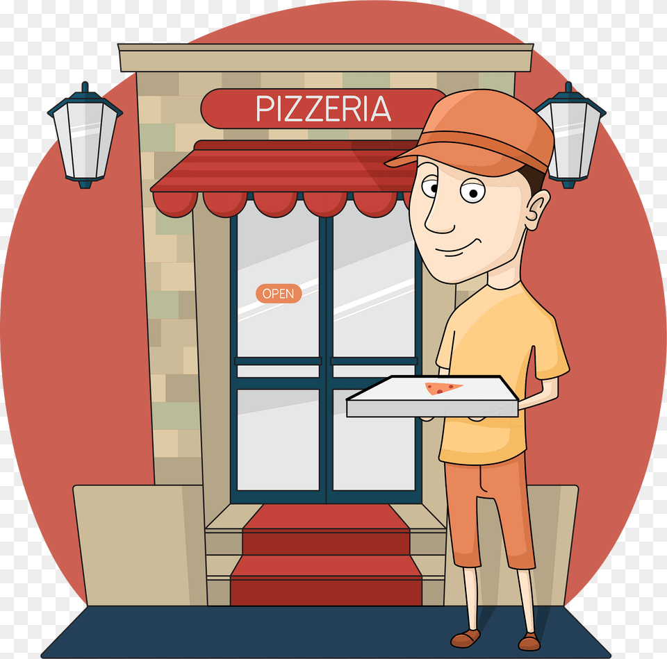 Pizza Delivery Boy Clipart, Baby, Person, Footwear, Shoe Free Png