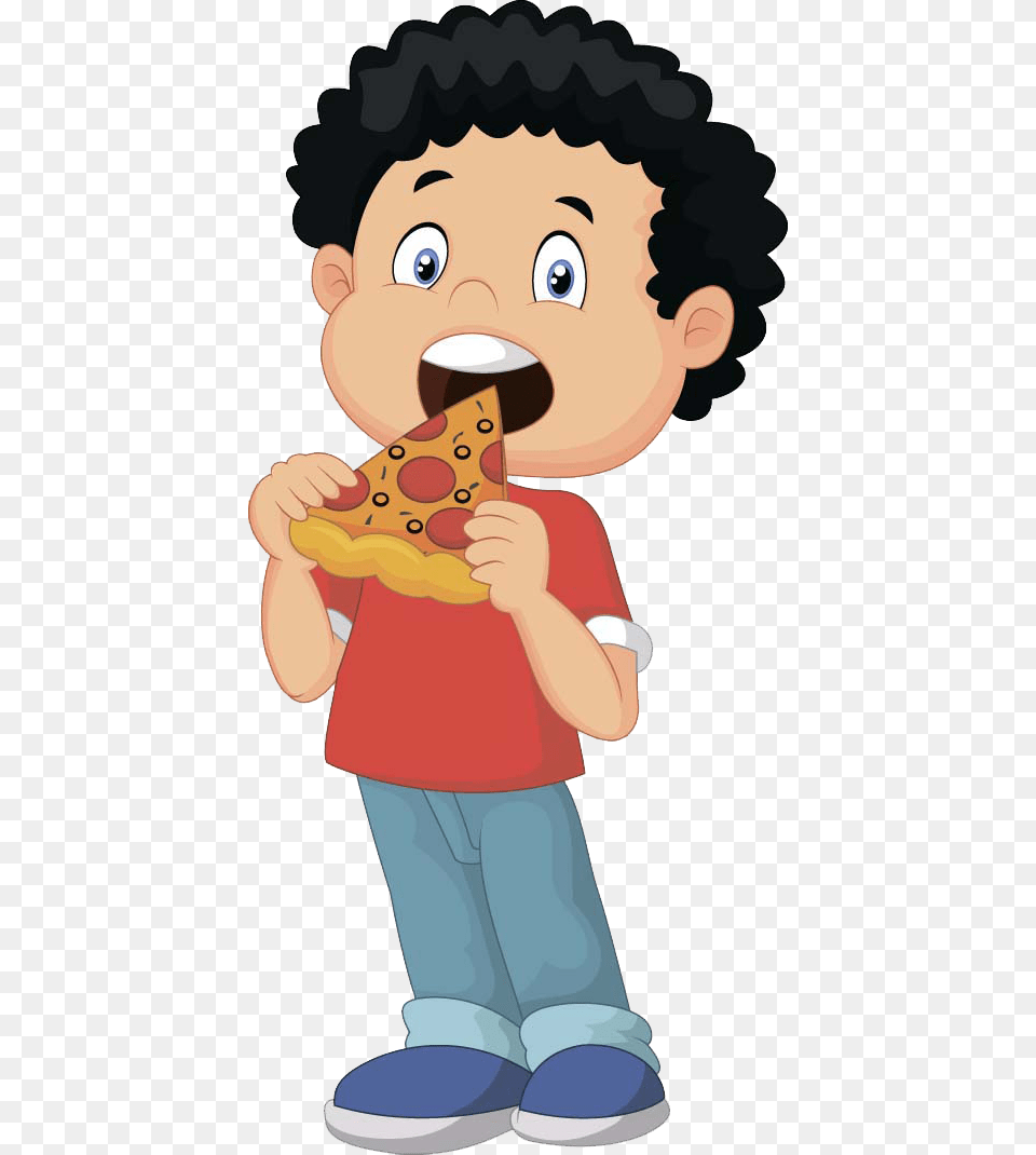 Pizza Delivery Eating Clip Art Child Eating Pizza Illustration, Baby, Person, Face, Head Free Transparent Png