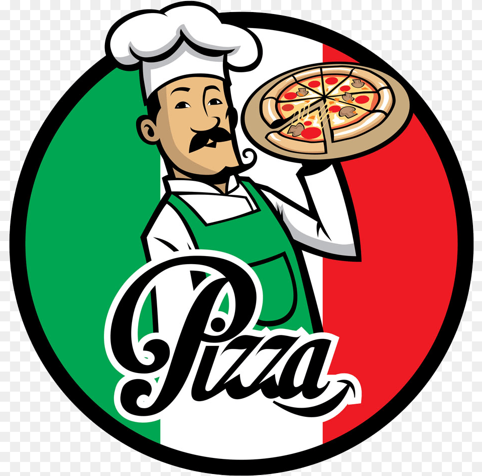 Pizza Delivery Italian Cuisine Chef Italian Pizza Chef Pizza Logo, Person, Face, Head Free Png Download