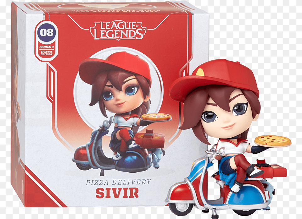 Pizza Delivery Sivir Figure, Doll, Toy, Face, Head Png Image