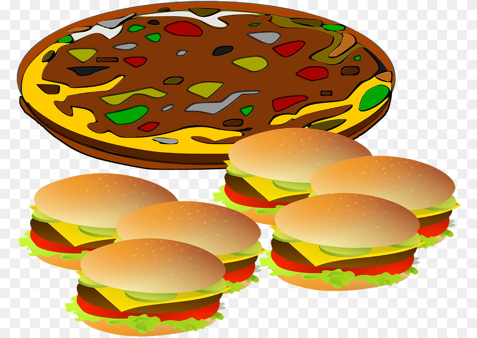 Pizza Hamburger Food Hamburger And Pizza Clipart, Burger Png Image