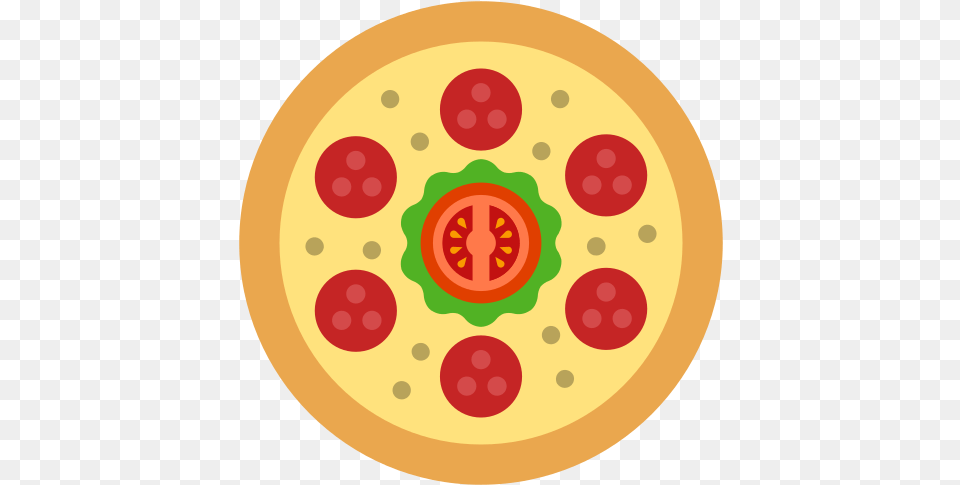 Pizza Icon Circle, Food, Disk, Meal, Plant Png Image