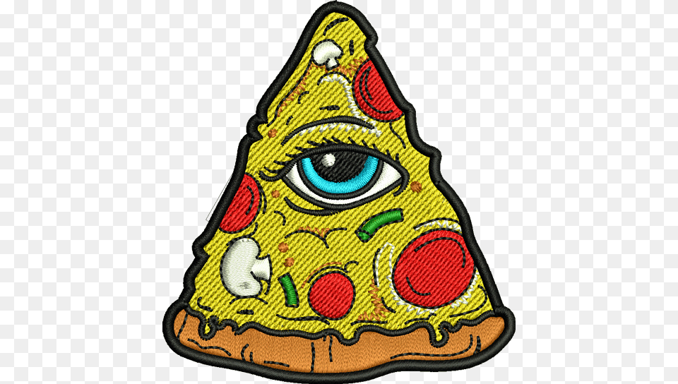 Pizza Illuminati Iron On Patch, Applique, Pattern, Food, Sweets Png