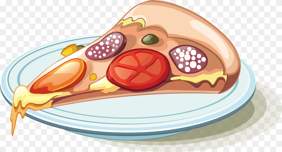 Pizza Italian Cuisine Fast Food Illustration Pizza, Meal, Ham, Meat, Pork Png Image