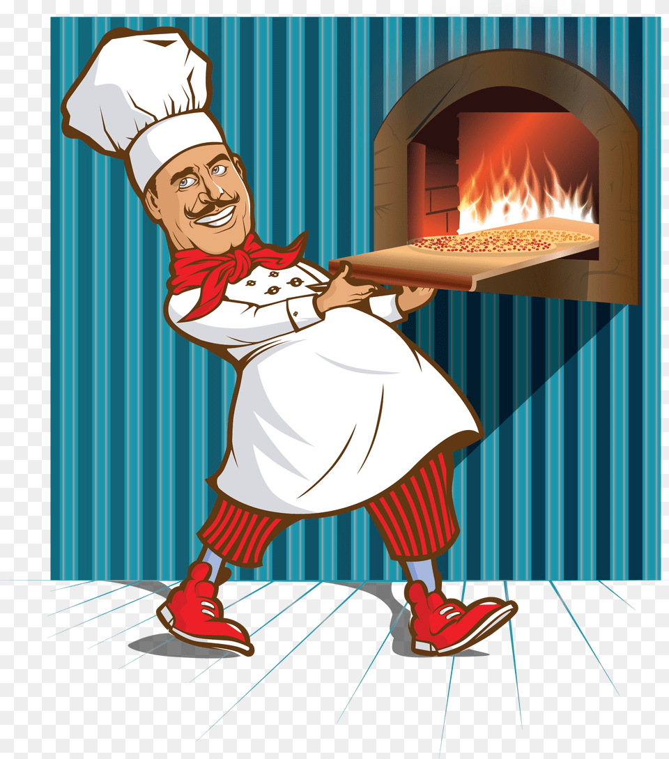 Pizza Maker Pizza Vector Art Design Adobe Illustrator Cartoon, Fireplace, Indoors, Hearth, Person Png