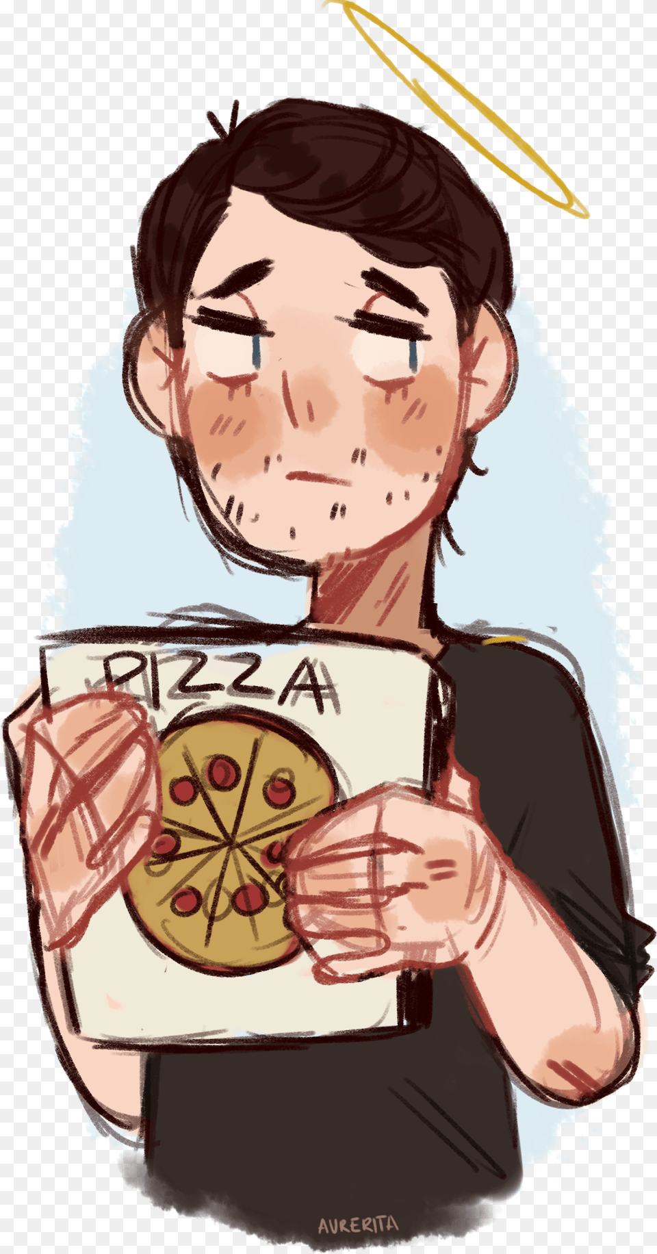 Pizza Man Cartoon, Person, Face, Head, Art Png Image