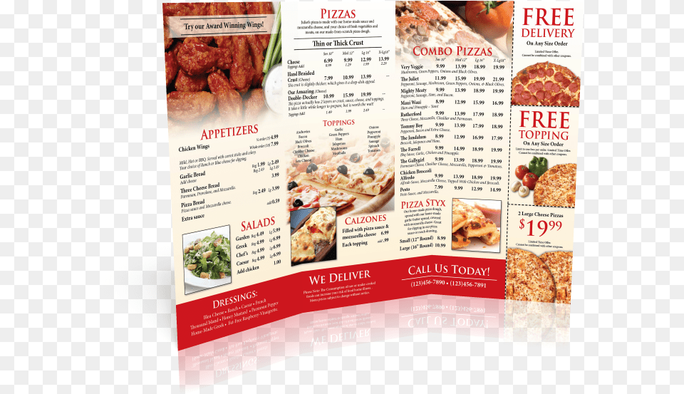 Pizza Menu Design Example, Text, Food Free Png Download