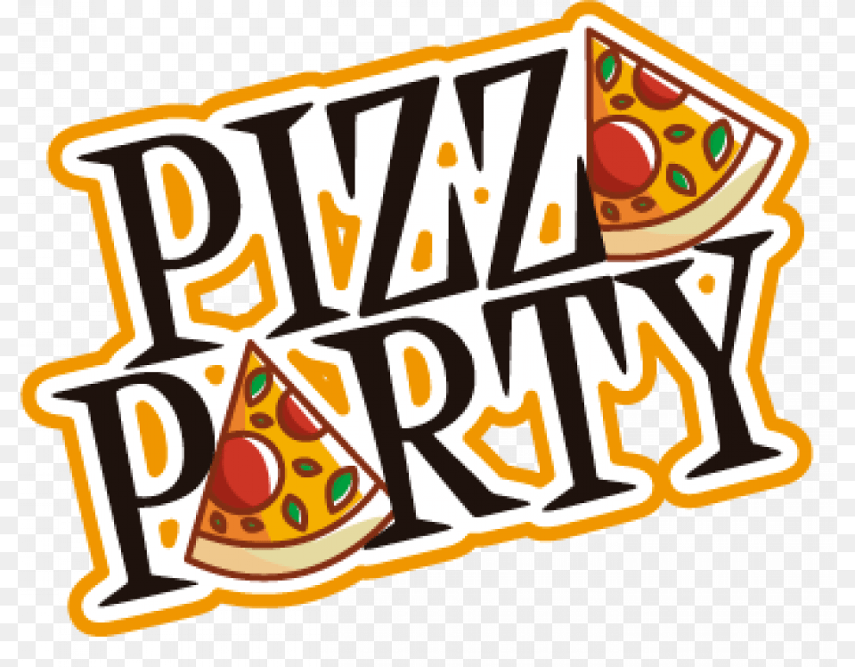 Pizza Party, Sticker, Food, Sweets, Snack Png Image