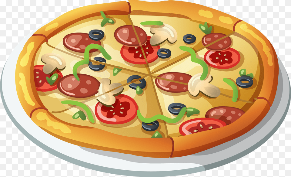 Pizza Pizza Clip Art Fast Food Clipart Pizza, Birthday Cake, Cake, Cream, Dessert Png Image