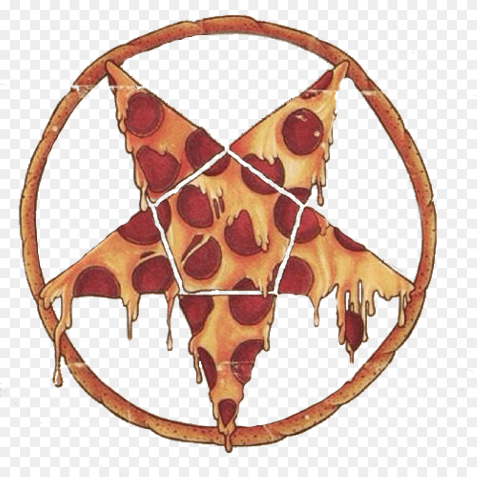 Pizza Pizzalover Satanic Pentagram Worship Tumblr Aesth Satan Pizza, Accessories, Bag, Handbag, Symbol Free Png