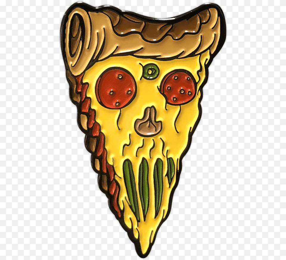 Pizza Skull Enamel Pin By Seventh, Person, Weapon, Face, Head Free Png