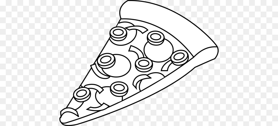 Pizza Slice Black And White Clipart Royalty Stock Pizza Clipart Black And White, Cone, Clothing, Hat, Lighting Free Png
