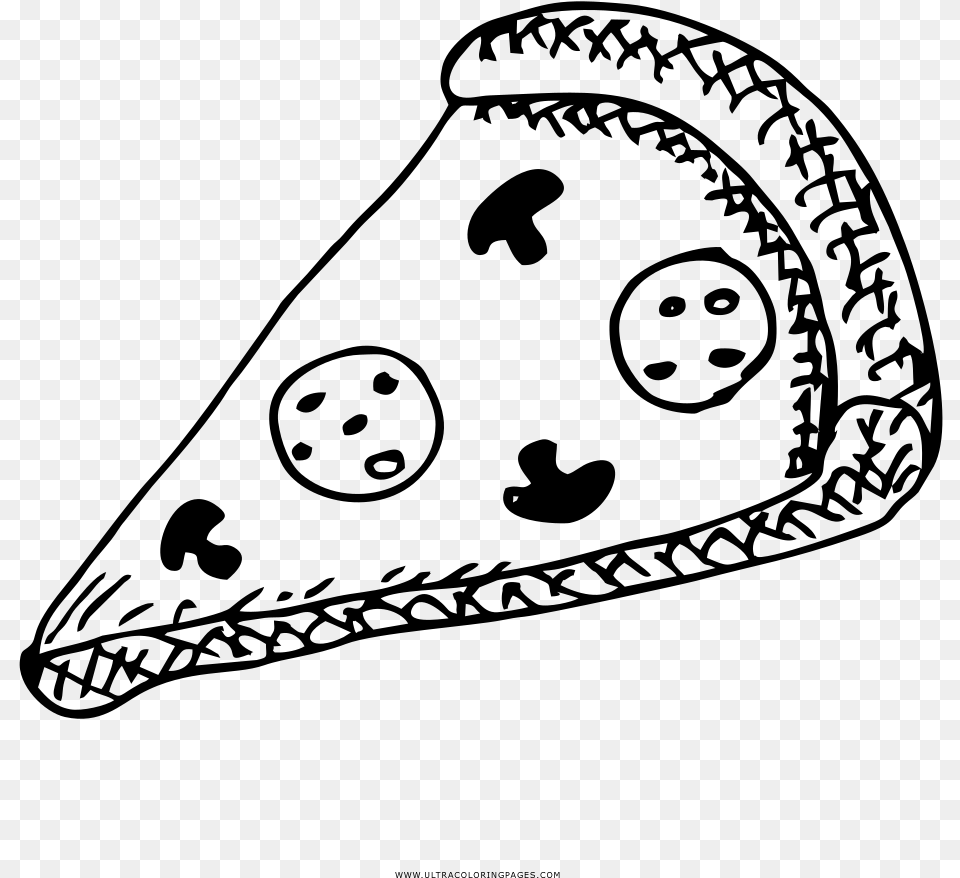 Pizza Slice Coloring, Gray Free Png