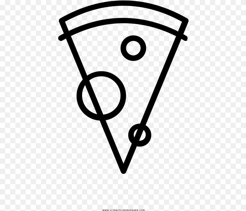 Pizza Slice Coloring, Gray Free Png Download